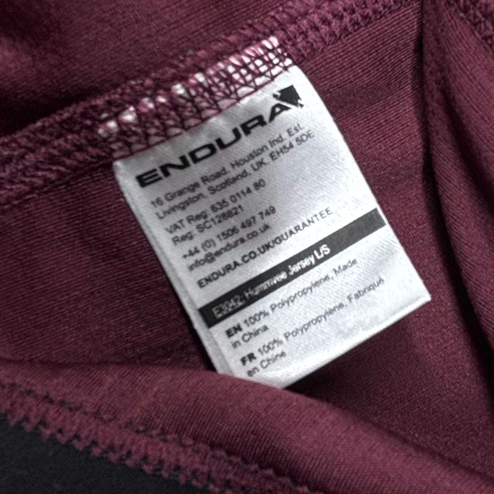 Endura Mens Hummvee‎ Long Sleeve Cycling Jersey 1/4 Zip Shirt Large Burgundy GUC - Picture 2 of 8
